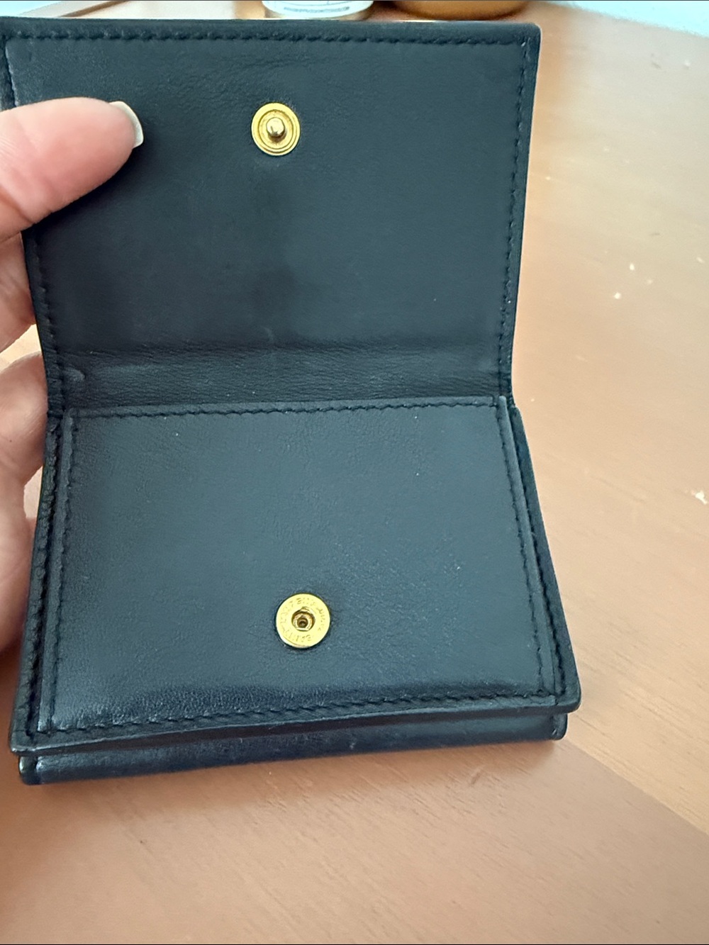 Saint Laurent Black Leather Card and Cash Holder with Gold YSL Emblem - Picture 2 of 11